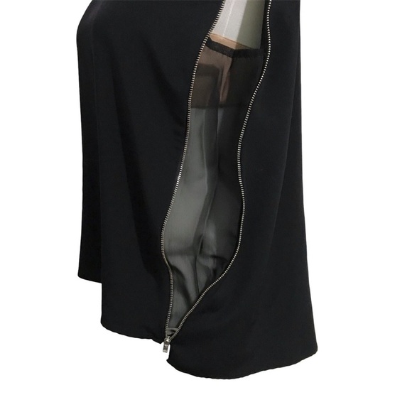 Express Black Zip Sleeveless Blouse High-Low Top Size Small - Picture 6 of 8